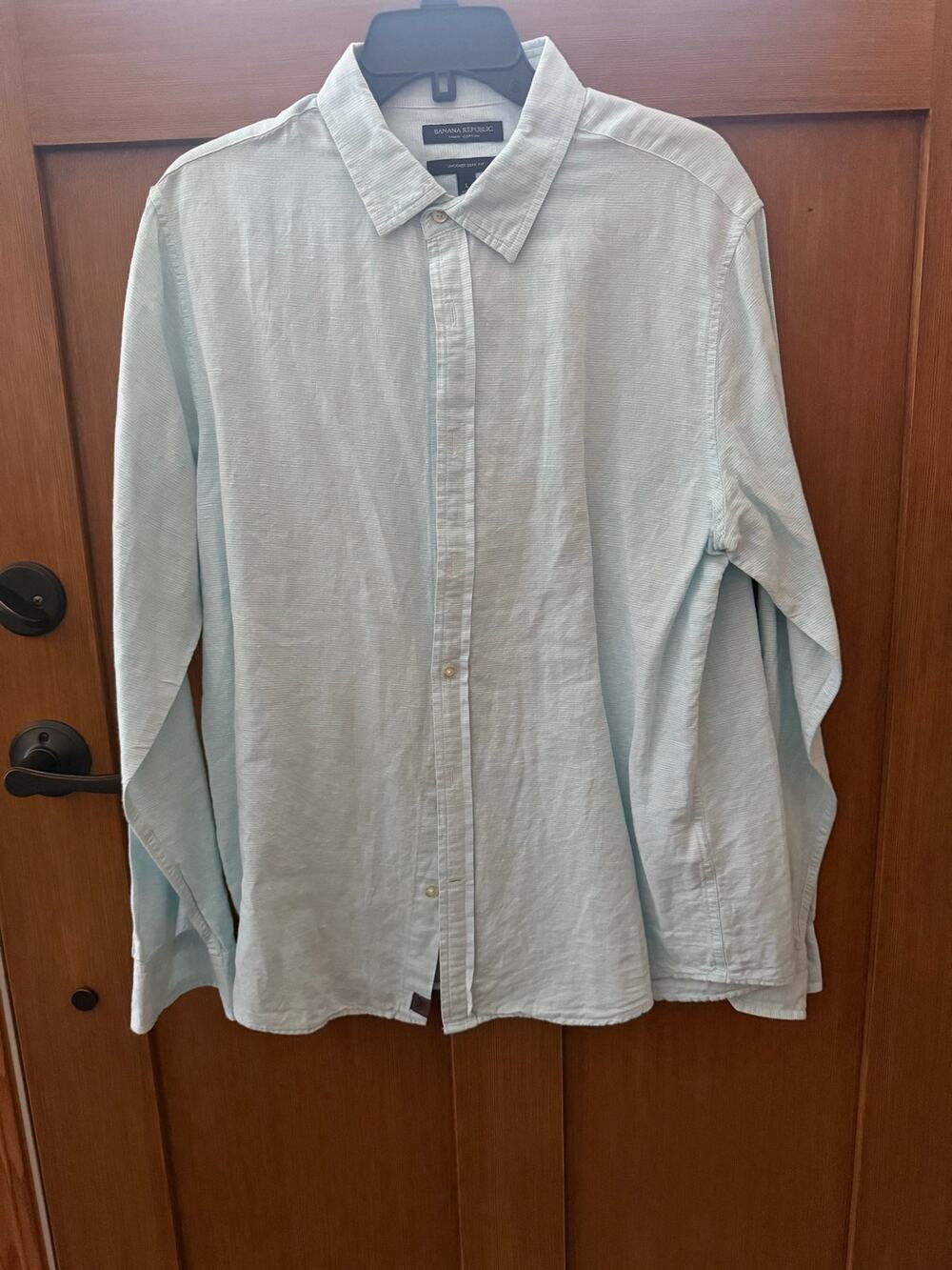 Banana Republic Untucked Slim Fit Mens Linen Cotton Shirt